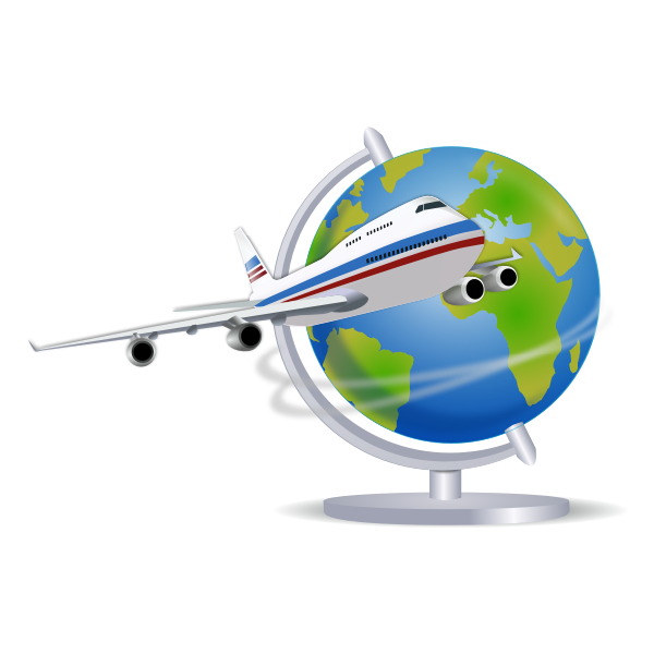Airplane and globe, IGEN Travel Grants